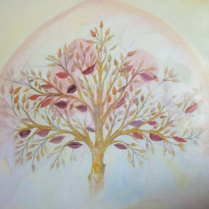 Albero dei sorrisi - olio su tela (84 x 79 cm)